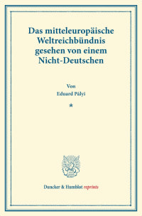 Cover Das mitteleuropäische Weltreichbündnis