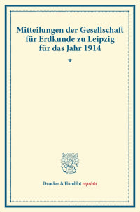 Cover Mitteilungen der Gesellschaft für Erdkunde zu Leipzig für das Jahr 1914