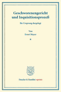 Cover Geschworenengericht und Inquisitionsprozeß