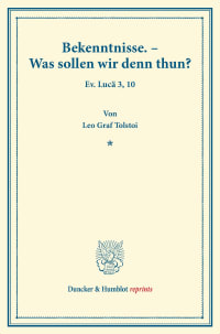 Cover Bekenntnisse. – Was sollen wir denn thun?