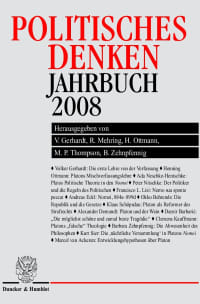 Cover Politisches Denken. Jahrbuch 2008