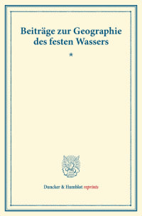 Cover Beiträge zur Geographie des festen Wassers