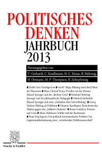 Cover Politisches Denken. Jahrbuch 2013