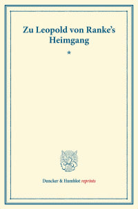 Cover Zu Leopold von Ranke's Heimgang