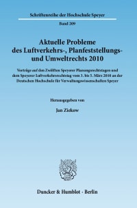 Cover Aktuelle Probleme des Luftverkehrs-, Planfeststellungs- und Umweltrechts 2010