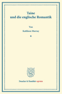 Cover Taine und die englische Romantik