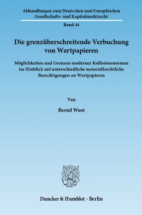 Cover Die grenzüberschreitende Verbuchung von Wertpapieren