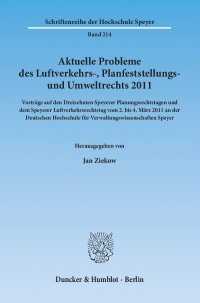 Cover Aktuelle Probleme des Luftverkehrs-, Planfeststellungs- und Umweltrechts 2011