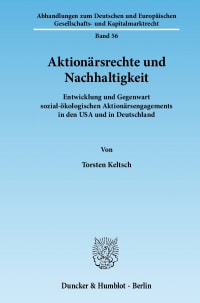 Cover Aktionärsrechte und Nachhaltigkeit