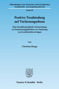 Cover Positive Treubindung auf Verfassungsebene