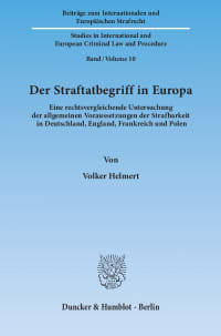 Cover Der Straftatbegriff in Europa