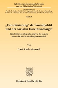 Cover »Europäisierung« der Sozialpolitik und der sozialen Daseinsvorsorge?