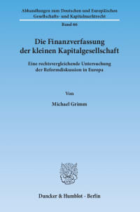 Cover Die Finanzverfassung der kleinen Kapitalgesellschaft