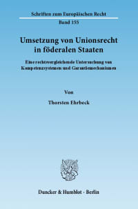 Cover Umsetzung von Unionsrecht in föderalen Staaten