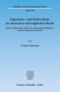 Cover Eigentums- und Besitzschutz im deutschen und englischen Recht