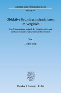 Cover Objektive Grundrechtsfunktionen im Vergleich