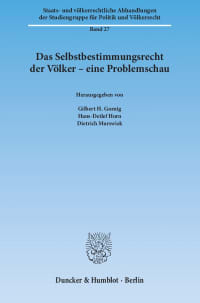 Cover Das Selbstbestimmungsrecht der Völker – eine Problemschau