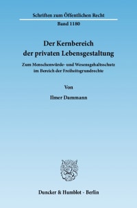 Cover Der Kernbereich der privaten Lebensgestaltung