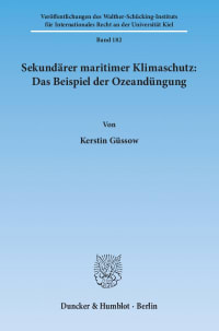 Cover Sekundärer maritimer Klimaschutz: Das Beispiel der Ozeandüngung