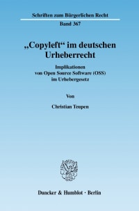 Cover »Copyleft« im deutschen Urheberrecht