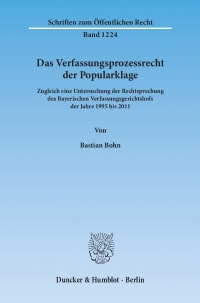 Cover Das Verfassungsprozessrecht der Popularklage