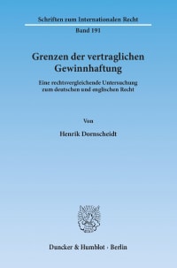 Cover Grenzen der vertraglichen Gewinnhaftung