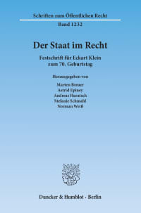 Cover Der Staat im Recht