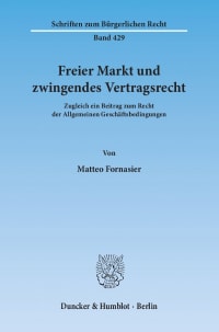 Cover Freier Markt und zwingendes Vertragsrecht