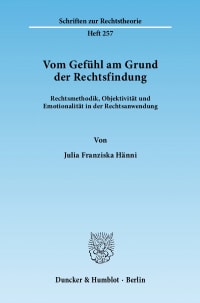 Cover Vom Gefühl am Grund der Rechtsfindung