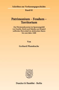 Cover Patrimonium - Feudum - Territorium