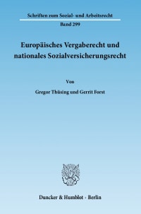 Cover Europäisches Vergaberecht und nationales Sozialversicherungsrecht