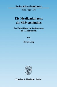 Cover Die Idealkonkurrenz als Mißverständnis