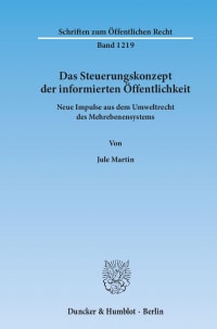 Cover Das Steuerungskonzept der informierten Öffentlichkeit