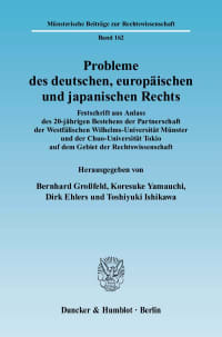 Cover Probleme des deutschen, europäischen und japanischen Rechts