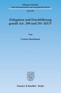 Cover Delegation und Durchführung gemäß Art. 290 und 291 AEUV