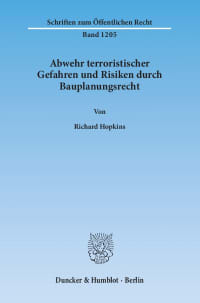 Cover Abwehr terroristischer Gefahren und Risiken durch Bauplanungsrecht