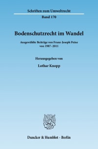 Cover Bodenschutzrecht im Wandel