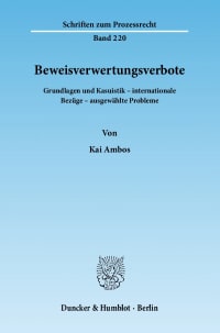 Cover Beweisverwertungsverbote