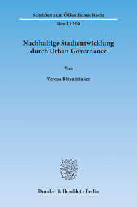 Cover Nachhaltige Stadtentwicklung durch Urban Governance