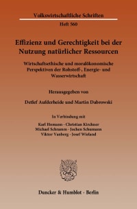 Cover Effizienz und Gerechtigkeit bei der Nutzung natürlicher Ressourcen