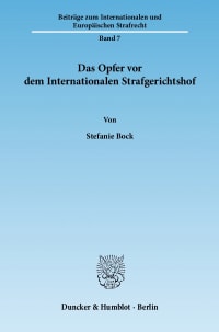 Cover Das Opfer vor dem Internationalen Strafgerichtshof