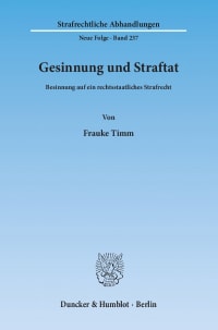 Cover Gesinnung und Straftat