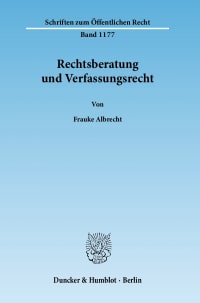 Cover Rechtsberatung und Verfassungsrecht