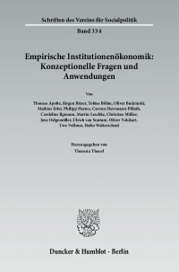 Cover Empirische Institutionenökonomik: Konzeptionelle Fragen und Anwendungen