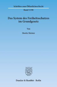 Cover Das System des Freiheitsschutzes im Grundgesetz