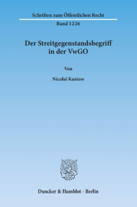 Cover Der Streitgegenstandsbegriff in der VwGO