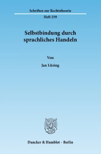 Cover Selbstbindung durch sprachliches Handeln