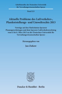 Cover Aktuelle Probleme des Luftverkehrs-, Planfeststellungs- und Umweltrechts 2013