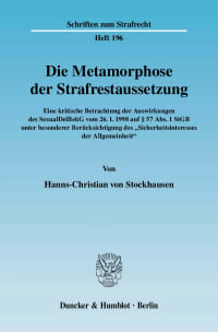 Cover Die Metamorphose der Strafrestaussetzung