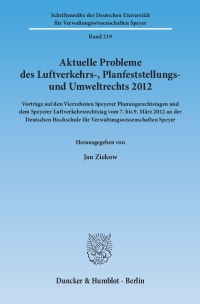 Cover Aktuelle Probleme des Luftverkehrs-, Planfeststellungs- und Umweltrechts 2012